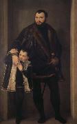 Paolo  Veronese Reaches the Pohl to hold with his son Yadeliyanuo portrait Sweden oil painting artist